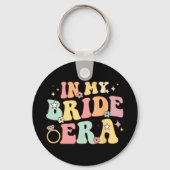 In Mijn Bruidstijdperk Groovy Trouw Verlovings Bac Sleutelhanger (Voorkant)