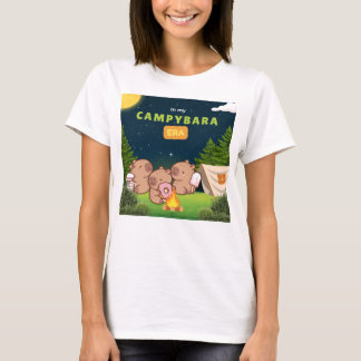 In mijn Campybara tijdperk Capybara Camping T-shir T-shirt