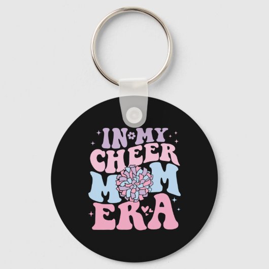 In Mijn Cheer Moeder Tijdperk Groovy Cheerleading Sleutelhanger (Voorkant)