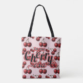 In mijn Cherry Era Glossy Red Cherries Retro Glam Tote Bag (Achterkant)