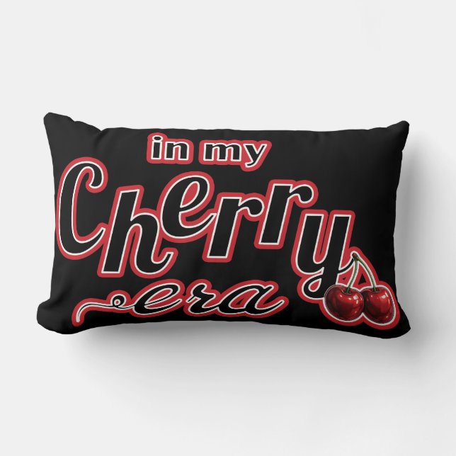 In mijn Cherry Era Retro Trendy Glossy Red Cherrie Kussen (Voorkant)