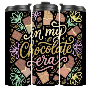 In Mijn Chocolade Tijdperk Glitter Typography Tumb Thermosbeker
