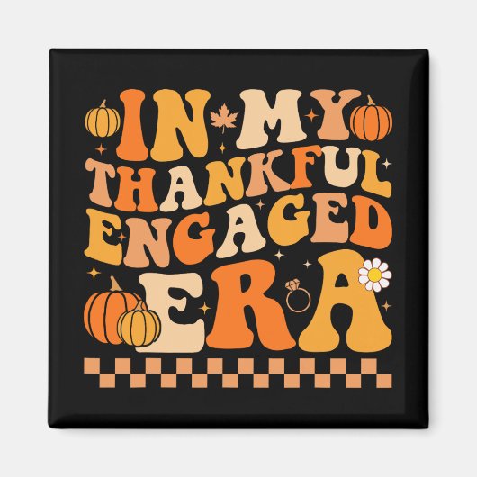 In mijn dankbaar verloofde tijdperk Groovy bruilof Magneet (Voorkant)