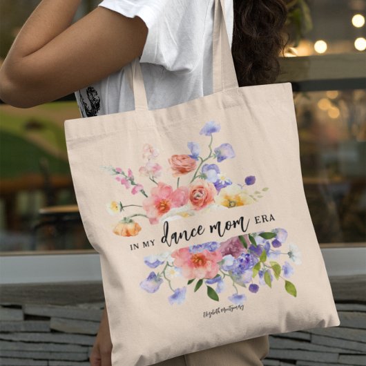 In mijn dans mam tijdperk | Monogram bloemen Tote Bag
