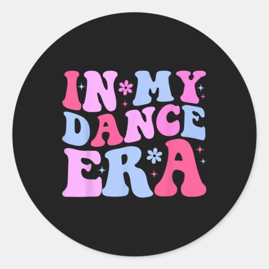 In mijn danstijdperk balletdanser Groovy Retro Wom Ronde Sticker (Voorkant)