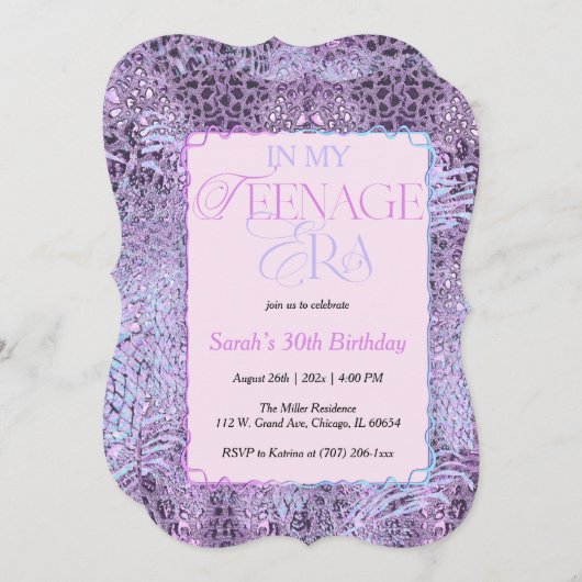 In mijn dertiger jaren roze verjaardag partij kaart (Voorkant / Achterkant)