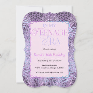 In mijn dertiger jaren roze verjaardag partij kaart