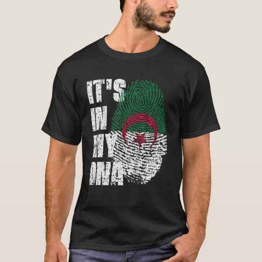 IN MIJN DNA Algerije Vlag Algerijns T-shirt (Voorkant)