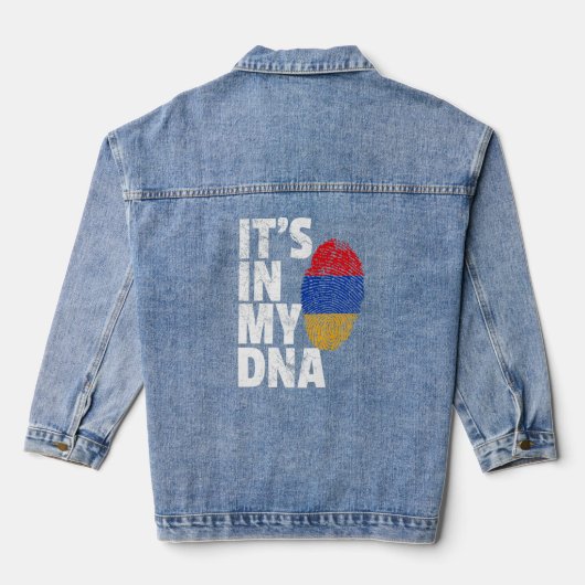 In mijn DNA Armeens Armeens Vlag Mannen Vrouwen Denim Jacket (Achterkant)