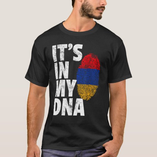 In mijn DNA Armeens Armeens Vlag Mannen Vrouwen T-shirt (Voorkant)