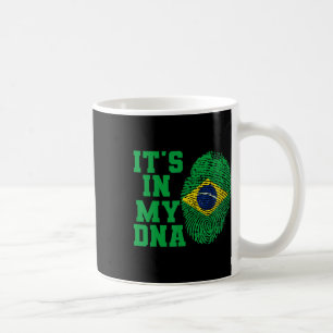 In mijn DNA Brazilië vlag Shirt gesneden Brazilia Koffiemok