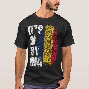 IN MIJN DNA Chad Flag Boy Girl Gift T-shirt