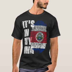 IN MIJN DNA Costa Rica Flag Boy Girl Gift T-shirt
