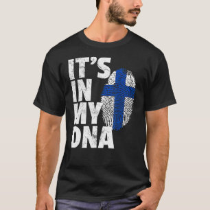 In mijn dna Finland ligt de vlag van een land met T-shirt