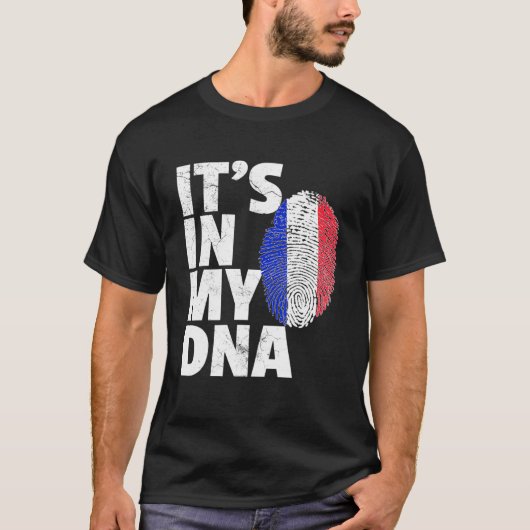 in mijn dna - frans frankrijk , vlaggepride nation t-shirt (Voorkant)
