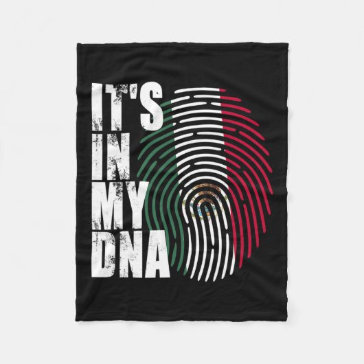 In mijn DNA Mexico Mexicaanse vlag Fleece Deken (Voorkant)