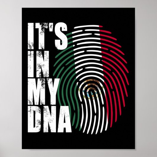 In mijn DNA Mexico Mexicaanse vlag Poster (Voorkant)
