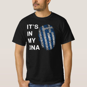In mijn DNA-vingerafdruk staat de Griekse vlag Man T-shirt