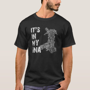  in mijn DNA Wales Fingerprint Map Welsh T-shirt