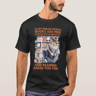 In mijn droom zijn boeken in de wereld gratis choc t-shirt