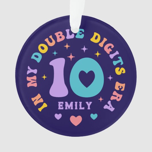 In mijn dubbelcijferige tijdperk kleurrijke retro  ornament (voorkant)