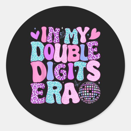 In mijn dubbelcijferige tijdperk retro 10 jaar oud ronde sticker (Voorkant)