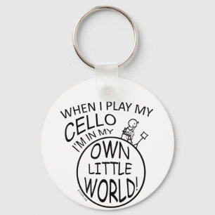 In Mijn Eigen Kleine Cello van de Wereld Sleutelhanger