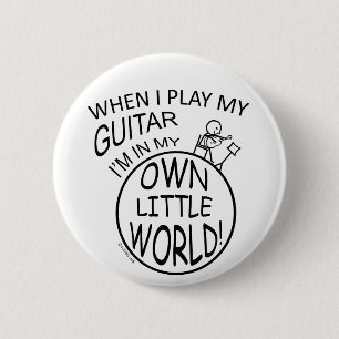 In Mijn Eigen Kleine Gitaar van de Wereld Ronde Button 5,7 Cm