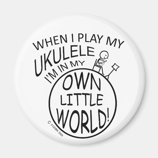 In mijn eigen kleine wereld Ukulele Magneet (Voorkant)
