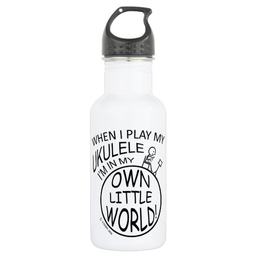 In mijn eigen kleine wereld Ukulele Waterfles (Voorkant)
