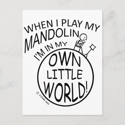 In mijn eigen kleine wereldmandolin briefkaart (Voorkant)