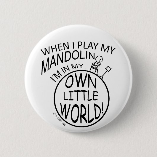 In mijn eigen kleine wereldmandolin ronde button 5,7 cm (Voorkant)