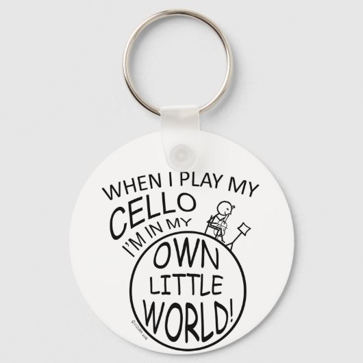In mijn eigen kleine wereldtje Cello Sleutelhanger (Voorkant)