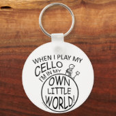 In mijn eigen kleine wereldtje Cello Sleutelhanger (Voorkant)