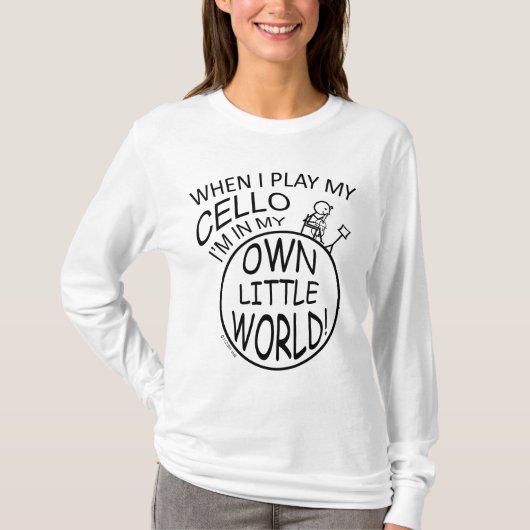 In mijn eigen kleine wereldtje Cello T-shirt (Voorkant)