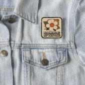 In Mijn Eigen Tempo Bloeiend Vierkante Button 5,1 Cm (In situ)