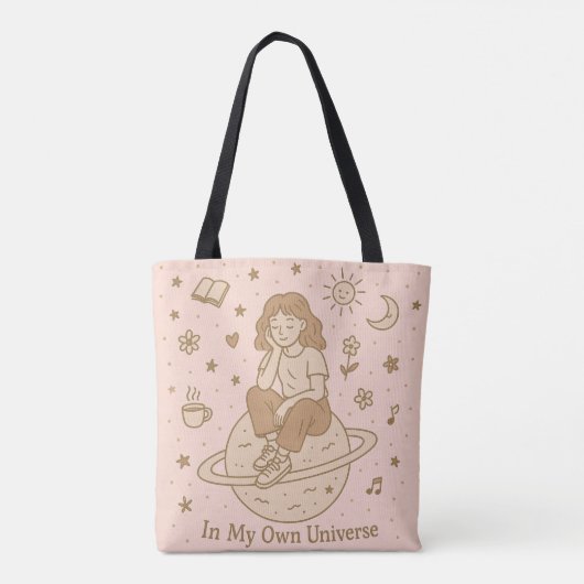 In mijn eigen universum tote bag (Achterkant)