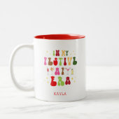 In mijn feestelijke AF-tijdperk trendy kerstvakant Tweekleurige Koffiemok (Links)