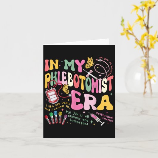 In mijn flebotomie tijdperk technicus flebotomist  kaart (Gele Bloem)