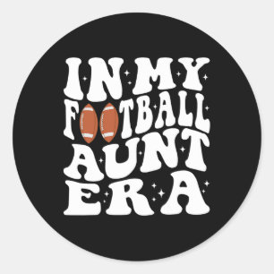 In mijn Football Tante Era Groovy Football Tante C Ronde Sticker