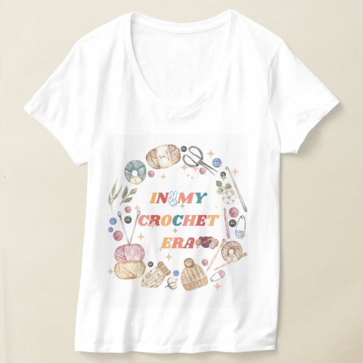 In mijn gehaakte tijdperk shirt ,Crafter Mom Gift, (Laagn)