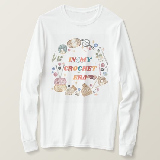 In mijn gehaakte tijdperk shirt ,Crafter Mom Gift, (Design voorkant)
