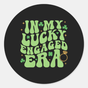 In Mijn Gelukkig Verlovingstijdperk Groovy Shamroc Ronde Sticker
