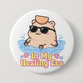 In Mijn GenezingsTijdperk Funny Capybara Ronde Button 7,6 Cm (Voorkant)
