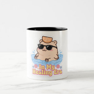 In Mijn GenezingsTijdperk Funny Capybara Tweekleurige Koffiemok