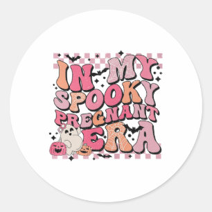 In mijn griezelige zwangere tijdperk Halloween zwa Ronde Sticker