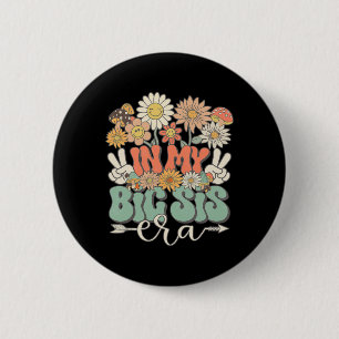 In mijn grote zus tijdperk bloemenhippie groovy re ronde button 5,7 cm