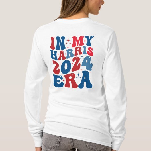 In Mijn Harris Era Retro Groovy Kamala Harris 2024 T-shirt (Achterkant)