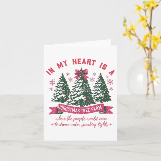 In mijn hart is een kerstboom Boerderij _1 Kaart (Gele Bloem)