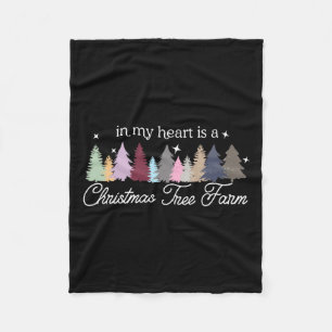 In mijn hart is een kerstboom Boerderij Taylor 13 Fleece Deken